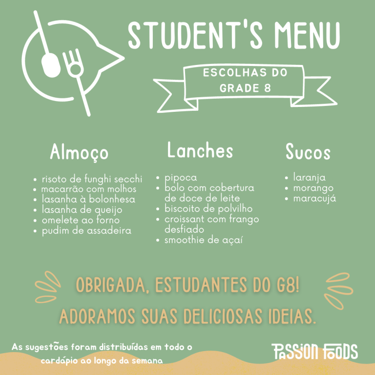 Students menu G8